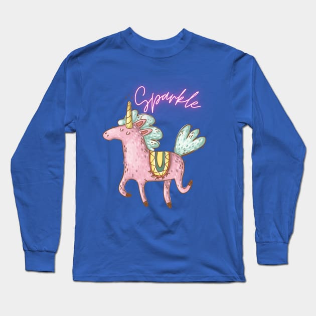 Sparkle the Unicorn Long Sleeve T-Shirt by Gifts of Recovery